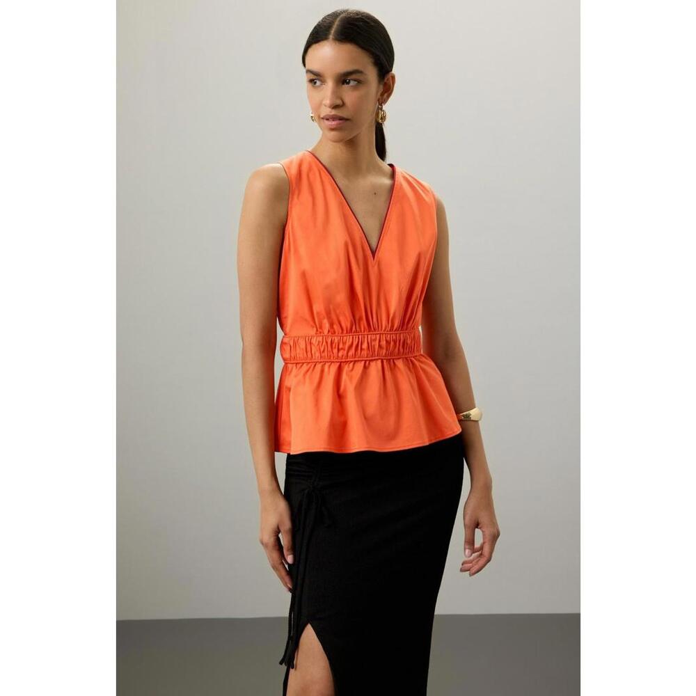 Roksanda x RTR Orange Peplum Waist Top Size 4 with Stains